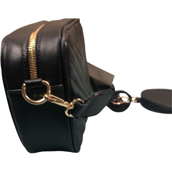 Designer Inspired Black Quilted Crossbody Shoulder Bag - Picture 13 of 15